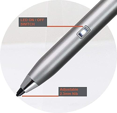 Navitech Silver Point Point Digital Active Stylus Pen - תואם ל- Motorola Moto G Pure