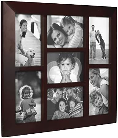Malden International מעצבים ברקלי מסגרת קולאז 'עץ משופע, מסגרת תמונה, אפשרות 7, 7-4x6, אגוז