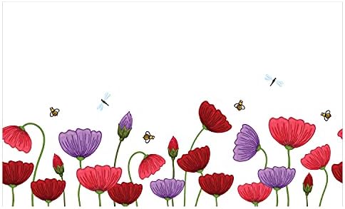 פרחי אמבסון חרקים מחזיק מברשת שיניים קרמיקה, פרשנות של פרחי עונת האביב עם דבורים זמזמות סביב,