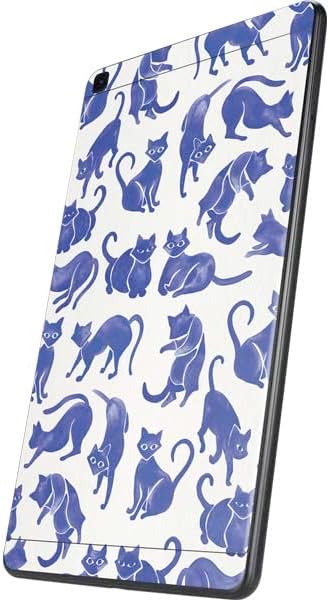 לוח מדבקות עור תואם עם סמסונג גלקסי טאב 8 אינץ ' - חתול קוק כחול חתולים עיצוב