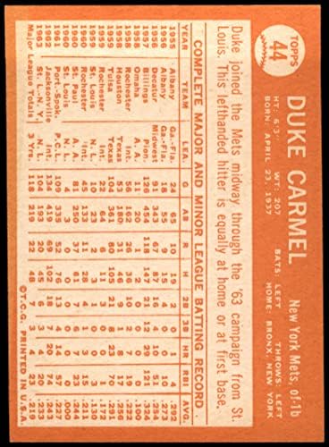 1964 Topps 44 Duke Carmel New York Mets Ex/MT+ Mets