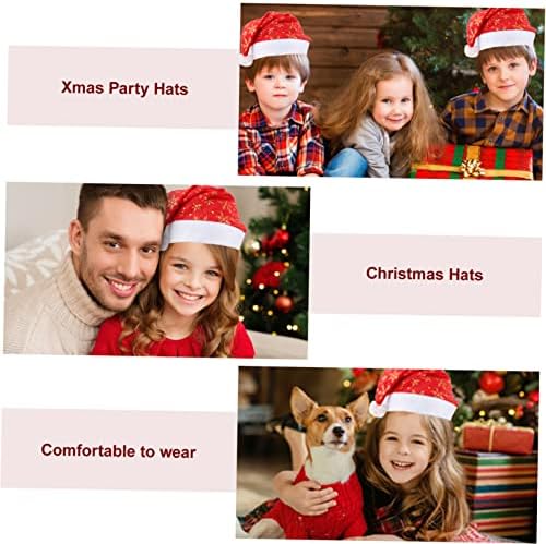 2 יחידות נצנצים סנטה כובע סנטה כובע קישוט לילדים קישוטי אדום מסיבת חג המולד טובות גליטר סנטה כובע