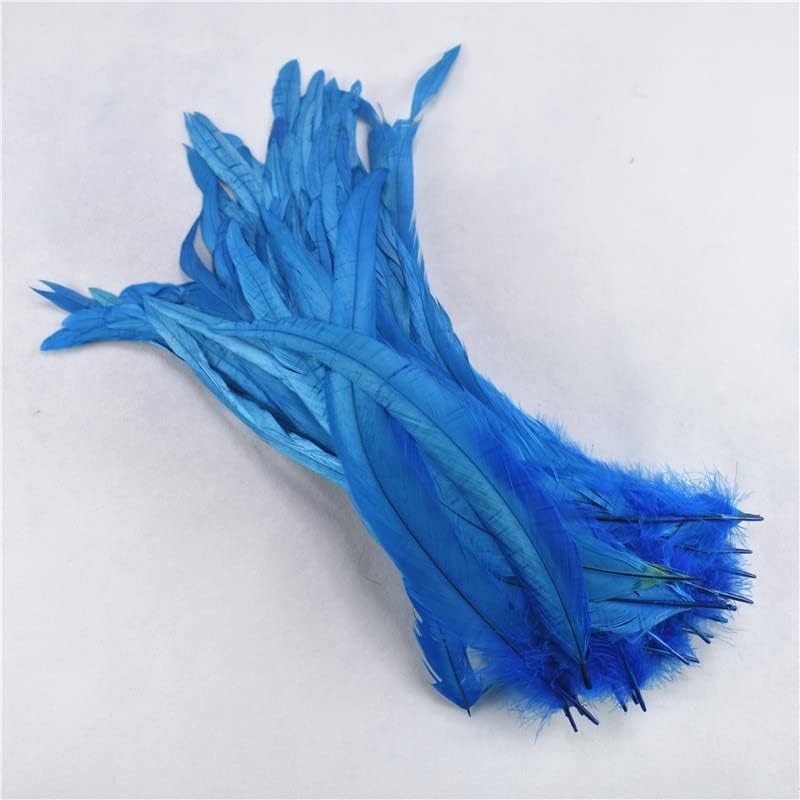 זמיחלה - 50 יחידות רויאל כחול תרנגול זנב נוצות עבור מלאכות 12-14 / 30-35 ס מ טבעי תרנגול נוצות