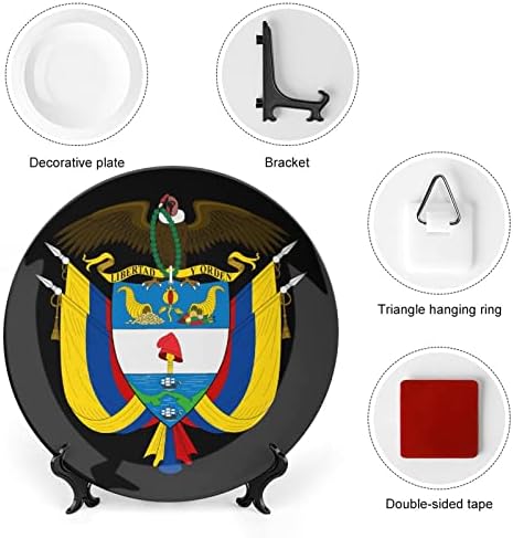 סמלים לאומיים של קולומביה תלויה צלחת דקורטיבית עם עמדת תצוגה מתנות לחתונה בהתאמה אישית