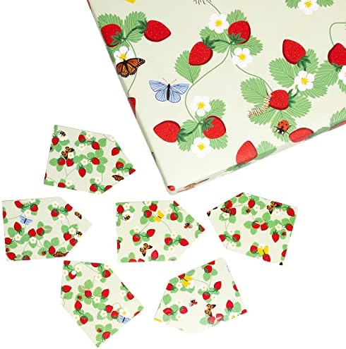 23 נייר עטיפה ירוק מרכזי לנשים-חרקים ופירות יער - 6 גיליונות אריזת מתנה עם תגים-לאמא-פרפרים-פרחים-צהוב