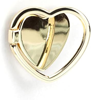 נוצץ אהבת לב טלפון טבעת מחזיק מעמד, 2 חבילה 360 תואר סיבוב אצבע טבעת רגלית עם מלוטש מתכת טלפון גריפ מגנטי