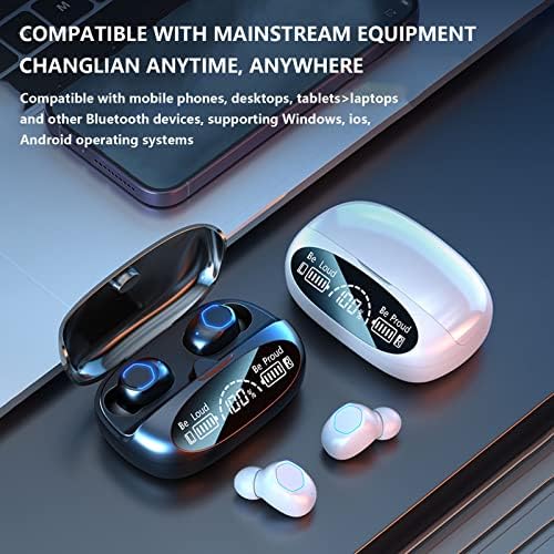 Ke1clo Sports Bluetooth אוזניות אלחוטיות עם תצוגת כוח LED, אוזניות פלייבק 8 שעות באוזניים עם מיקרופון, סטריאו