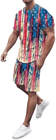 איש אישיות לגברים סט ספורט תלבושת קיץ 2 חלקים סט של שרוול קצר חולצות ומכנסיים קצרים