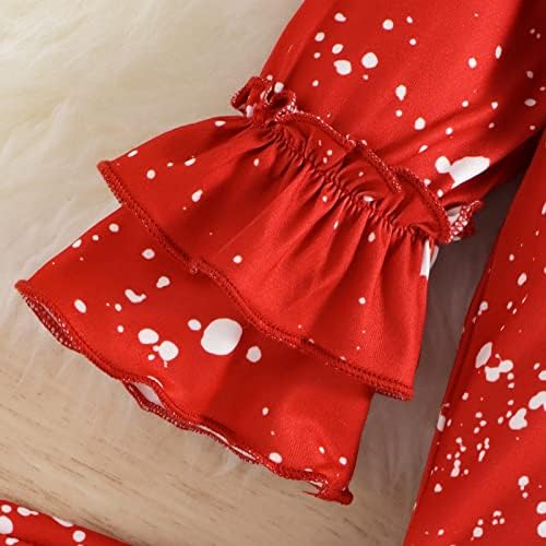 תלבושת בנות בגודל 8 בנות פעוטות חג המולד מכתב שרוול ארוך הדפסים מצוירים