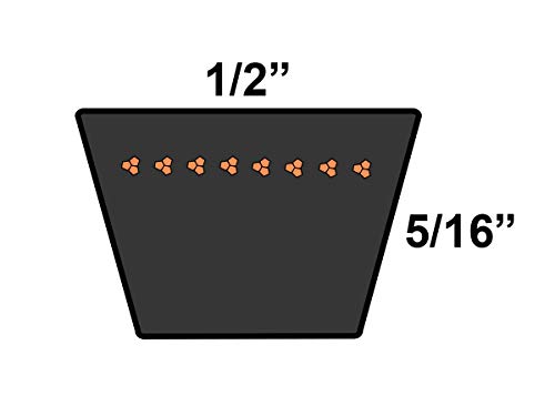 D&D Powerdrive 3808934 חגורת החלפת מנוע של קאמינס, חתך חגורה A/4L, אורך 42 אינץ ', גומי