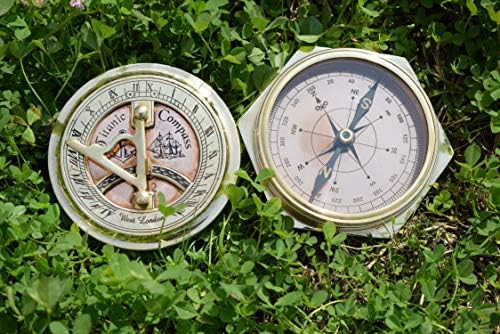 Choice Choice Compass Compass Sundial Antique-1912 West London וינטג 'מצפן טיטאני ימי.