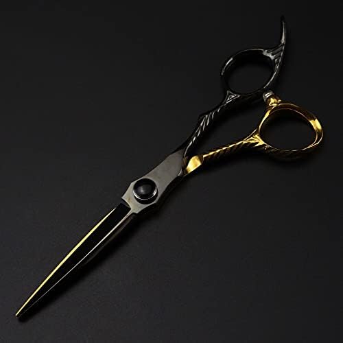מספריים לחיתוך שיער, 6 אינץ 'יפן מקצועית 440C מספריים פלדה מספריים שיער זהב שחור מספריים תספורת