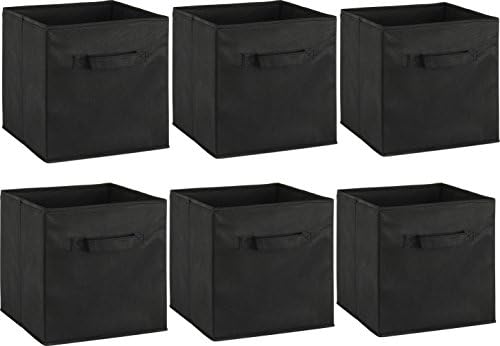 6 מארז-פשוט כלי בית מתקפל קוביית אחסון סל, שחור