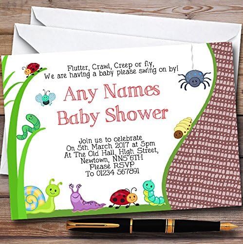 חרקים חרקים וציפורי פרת משה רבנו הזמנות אישית למקלחת תינוקות
