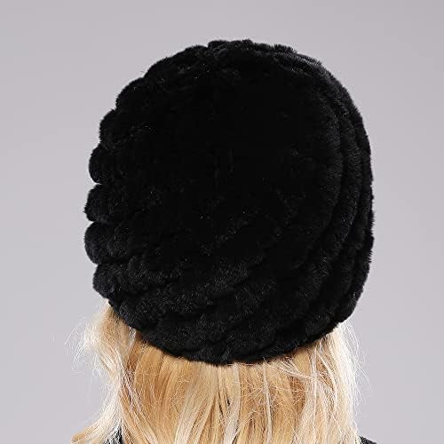 חורף נשים טבעי כובע שלג כובע חורף כובעי נשים חם ילדה אמיתי לסרוג כיפות בימס כובע