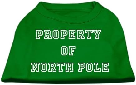 רכוש של קוטב צפון Scrprint חולצת כלבים אמרלד ירוק SM