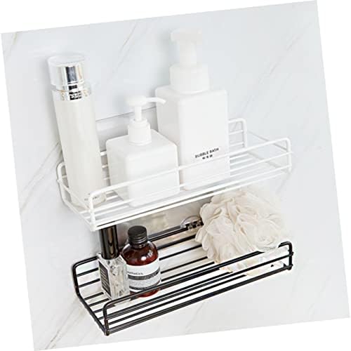 CABILOCK 6 PCS אמבטיה חינם מדבקה סל אסלה פשוט למטבח עם מדף קיר אגרוף מקלחת לבנה מחזיק רכוב ניקוז