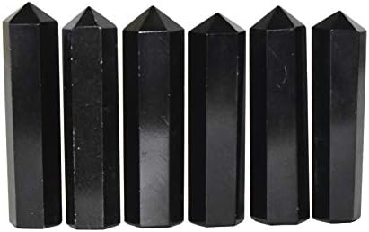 פירמידה Tatva Crystal Point עיפרון עיסוי מלוטש שרביט שרביט אובליסק-טורמלין שחור 1-1.5 אינץ '/ 2.54 סמ wt.5-10