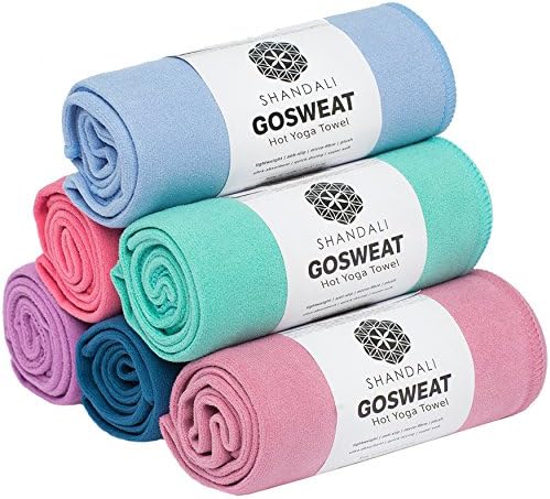Shandali gosweat מגבת יוגה חמה ללא החלקה עם מיקרופייבר זמש רך סופר סופג בצבעים רבים, עבור פילאטיס ביקראם ומחצלות