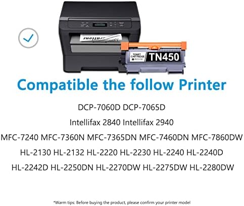 MITOCOLOR Compatible TN450 TN 450 Toner Cartridge Replacement for Brother DCP-7060D 7065D Intellifax 2840 2940
