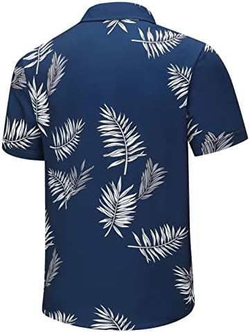 שלוקי גברים של הוואי חולצות קצר שרוול מזדמן כפתור למטה חולצות קיץ טרופי פרחוני חוף חולצה