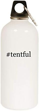 מוצרי Molandra tentuful - 20oz hashtag בקבוק מים לבנים נירוסטה עם קרבינר, לבן