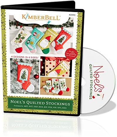 תקליטור הרקמה של מכונת הרקמה של Kimberbell Noel, כולל: הוראות שלב אחר שלב, 4 עיצובים ב -4 גדלים, 9