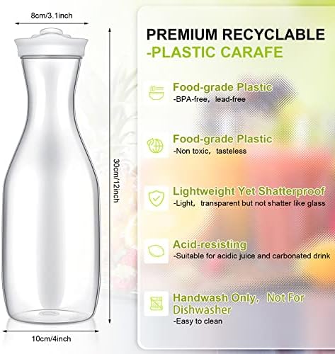 8 ארוז קנקן פלסטיק ברור 50 גרם מיץ מיץ עם מכסים למקרר קנקן מים כבד קנק
