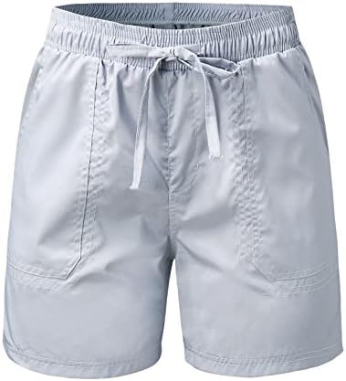 מכנסיים קצרים אתלטים של נשים קיץ סתום מכנסיים אלסטיים קצרים בכיסי מותניים גבוהים