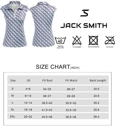 ג'ק סמית 'חולצות פולו ללא שרוולים של נשים סמית' רוכסן צווארון טניס טניס אתלטי גופיות מהירות יבש