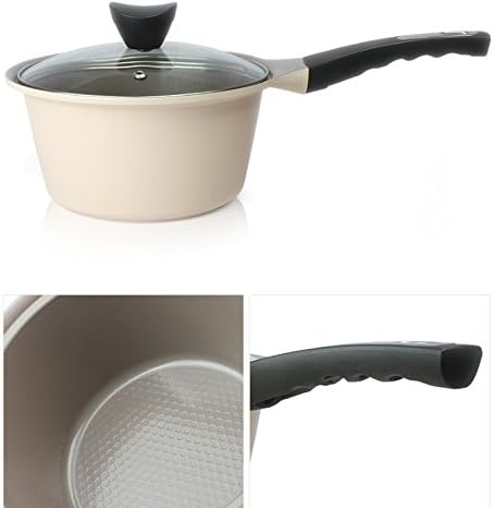מטבח אמנות רומיאו, מיוחד שאינו מקל מדיח כלים בטוח קרמיקה ציפוי סיר עם מכסה זכוכית כלי בישול, סט