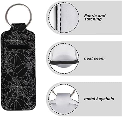 שחור לבן עכביש אינטרנט ליל כל הקדושים 10 יחידות ניאופרן מחזיק מפתחות עם טבעת שפתון שפתון גלוס