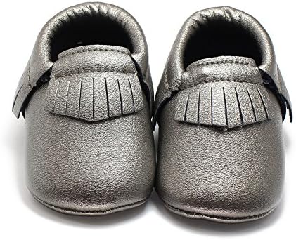 Delebao יוניסקס תינוקת סוליה רכה גדילים עריסה נעלי עריסה moccasins