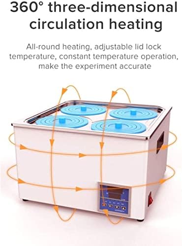אנסנל 1200 וואט אמבט מים מעבדה תרמוסטטית דיגיטלית, 6 חורים תצוגה דיגיטלית חימום חשמלי ציוד מעבדה לאמבט מים תרמוסטטי,