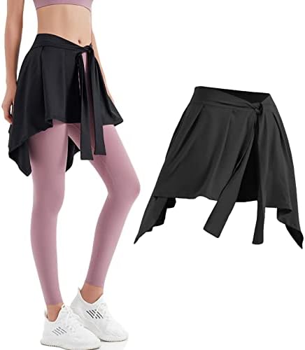 חצאיות טניס בלט יוגה של נשות יוגה קושרות חצאיות יוגה ספורט עוטף חצאית קצרה כיסוי חצאית אתלטית ריצה ריצה