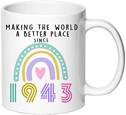 רעיונות למתנות יום הולדת 80 - 1943 ספלי קפה ליום הולדת לנשים ספל קפה - 80 ספל קפה ליום הולדת