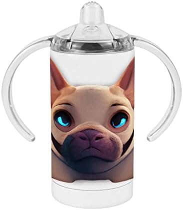 חמוד בולדוג כוס קש-חמוד כלב תינוק כוס קש-צרפתית בולדוג כוס קש
