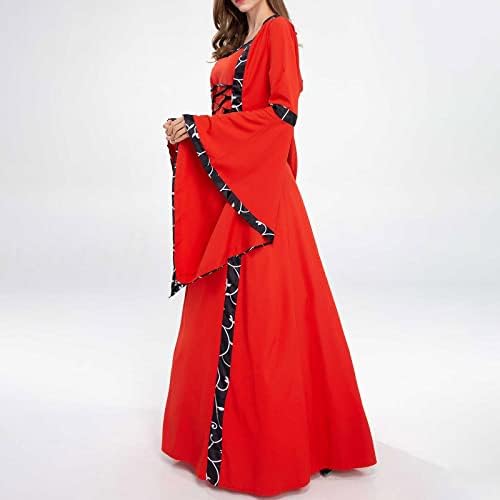 נשים ליל כל הקדושים בציר רנסנס שמלת ויקטוריאני קוספליי תלבושות התלקח ארוך שרוול תחרה עד מקסי שמלות