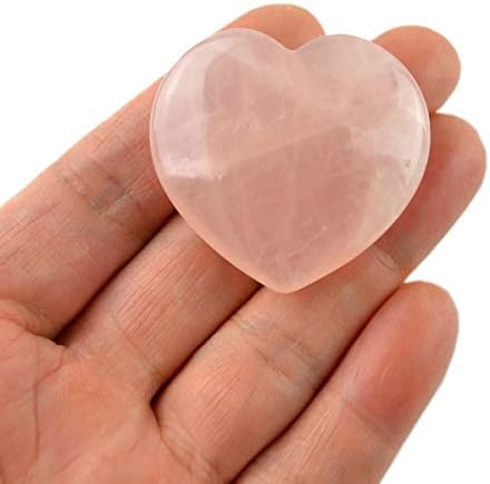 FHNP367 אחד 40 ממ ורד קוורץ לב ורוד טבעי לבב לבב אהבה אבן ריפוי אבני כיס קריסטל