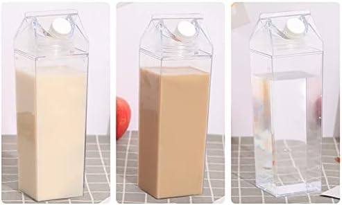 Yiisu 9חלב טלוויזיה קרטון מים בקבוק מים שקוף בקבוק חלב מרובע נייד בקבוק מיץ שקוף מפלסטיק