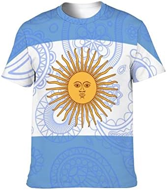 ארגנטינה פייזלי דגל גברים ונשים גרפי קצר שרוול טי קיץ צווארון עגול הדפסת חולצה חולצות
