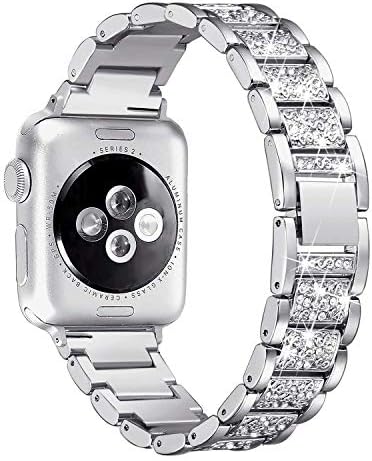 רצועת שעון נירוסטה של ​​S -Tech תואמת לסדרת Apple Watch 7 6 5 4 3 2 1 SE - 38 ממ 40 ממ 41 ממ חתוך יהלום