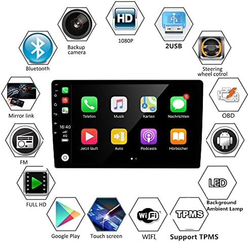 Gojoho לרדיו הונדה טייס 2015-2020 סטריאו לרכב 10.1 נפך 2+32 גרם אנדרואיד 12 מובנה Apple CarPlay/Android