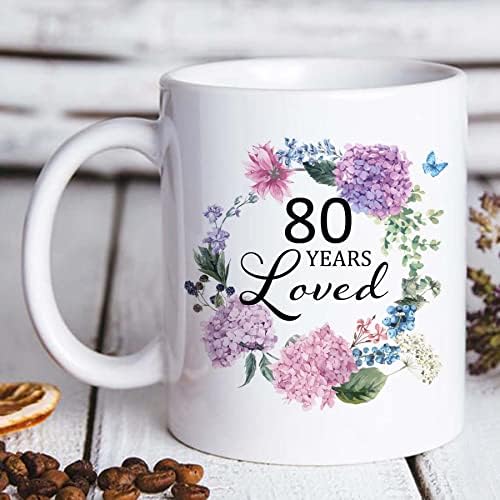 80 שנה אהב ספל קפה - רעיונות למתנות יום הולדת 80 לנשים 11 עוז ספל כוס מתנה לאמא נקבה בת 80 אישה ננה