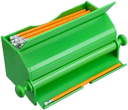 עיפרון מתקן עבור בכיתה ירוק אקריליק מתקן מחזיק מתגלגל ידית עיפרון אחסון תיבת עבור מורים תלמידי