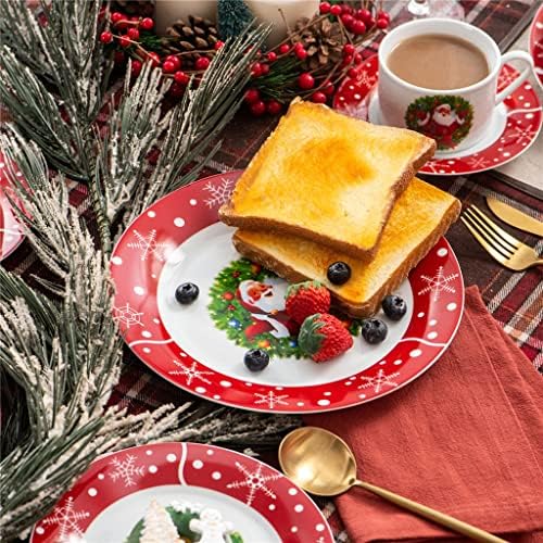 MGWYE 30/60 חרסינה חרסינה תבנית חג מנות מתנה סט עם כלי אוכל עם כוס קינוח מרק מרק ארוחת ערב שולחן