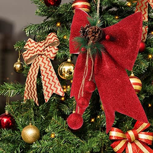 עץ חג המולד נצנץ קשת קשת: זרים אדומים קשתות קשתות עץ חג המולד נצנץ קשת קשת קישוט קישוטי קשת תלייה לעיצוב הבית