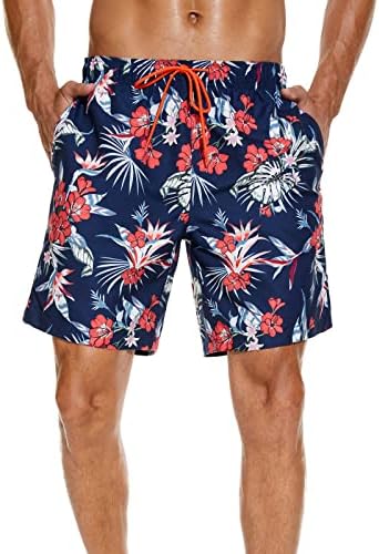FeOllr Mens 2in1 חוף ים גזעים עם גזעי דחיסה, מכנסי שחייה יבש מהיר עם כיסים