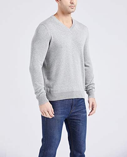 Gilboa - כותנה - V Sweater Men - סוודרים לגברים - שחור V צוואר סוודרים לגברים - סוודר גברים