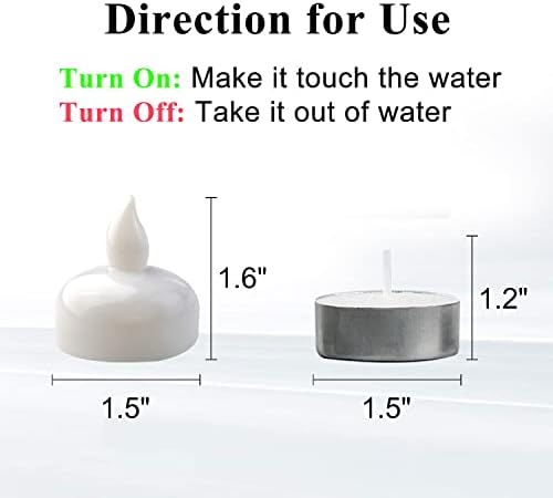 Homemory 48 חבילה אטומי מים אטומים למים צפים, נרות אורות תה ל.ס